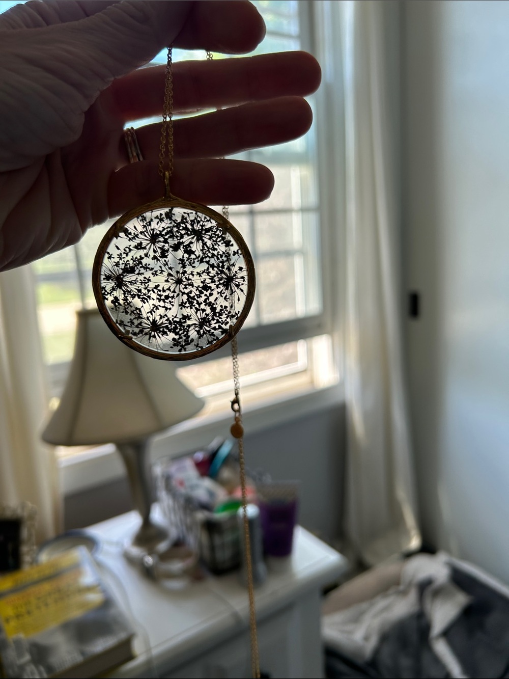 Gold Dandelion Seed Pendant Necklace - Women Jewelry